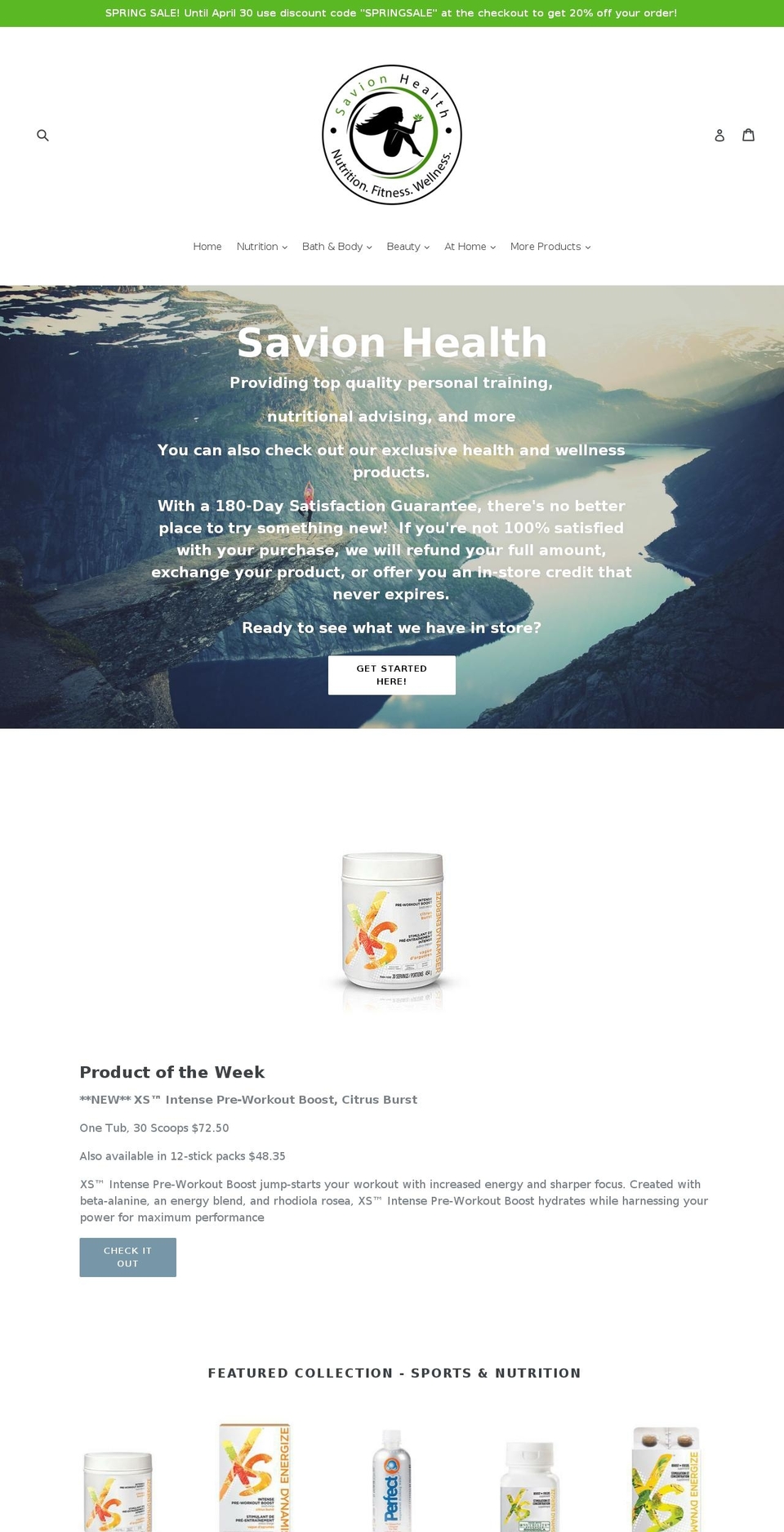 savionhealth.com shopify website screenshot