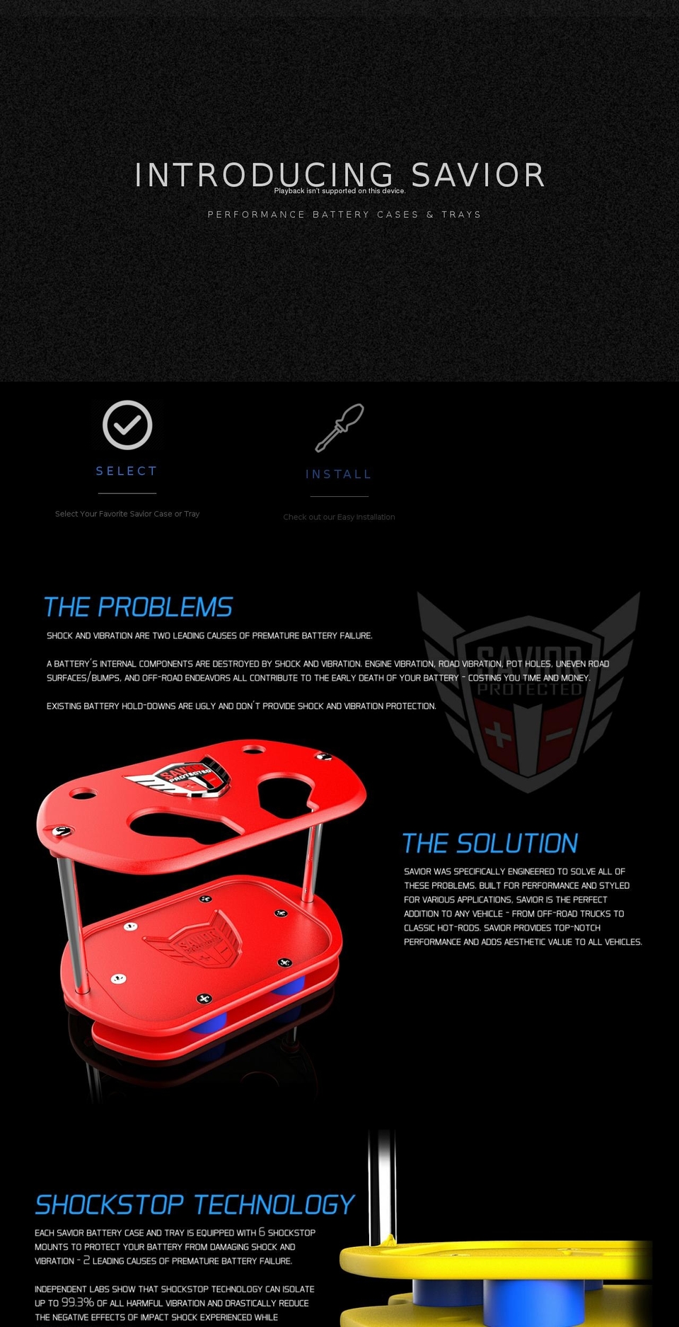 saviorbattery.com shopify website screenshot