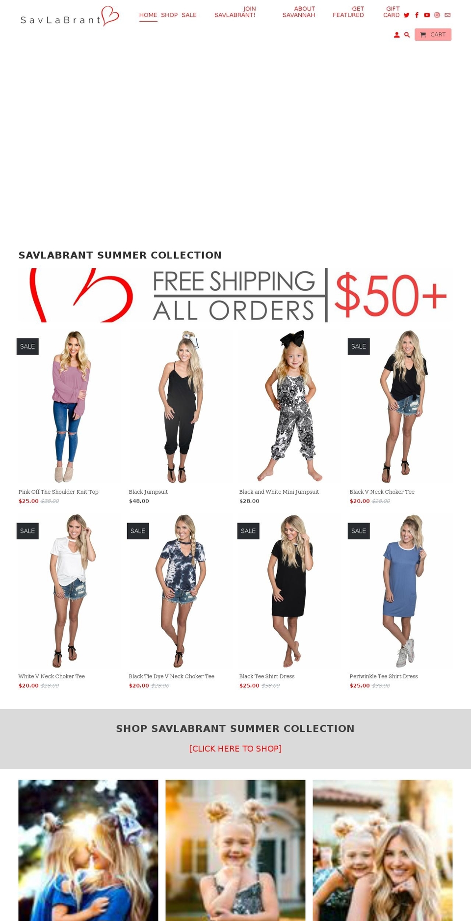 savlabrant.com shopify website screenshot