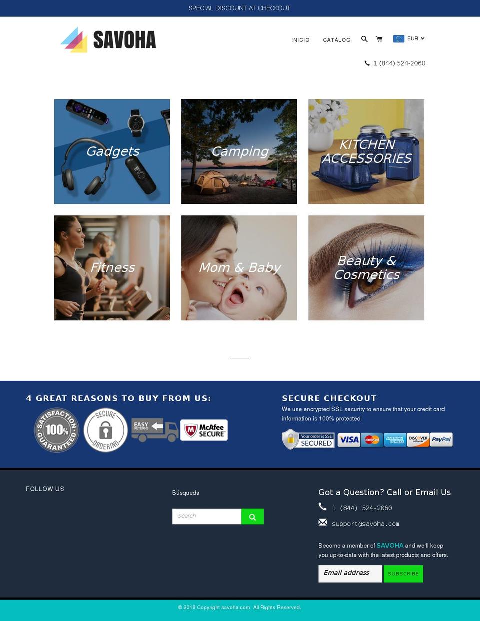 savoha.com — Shopify storefront screenshot