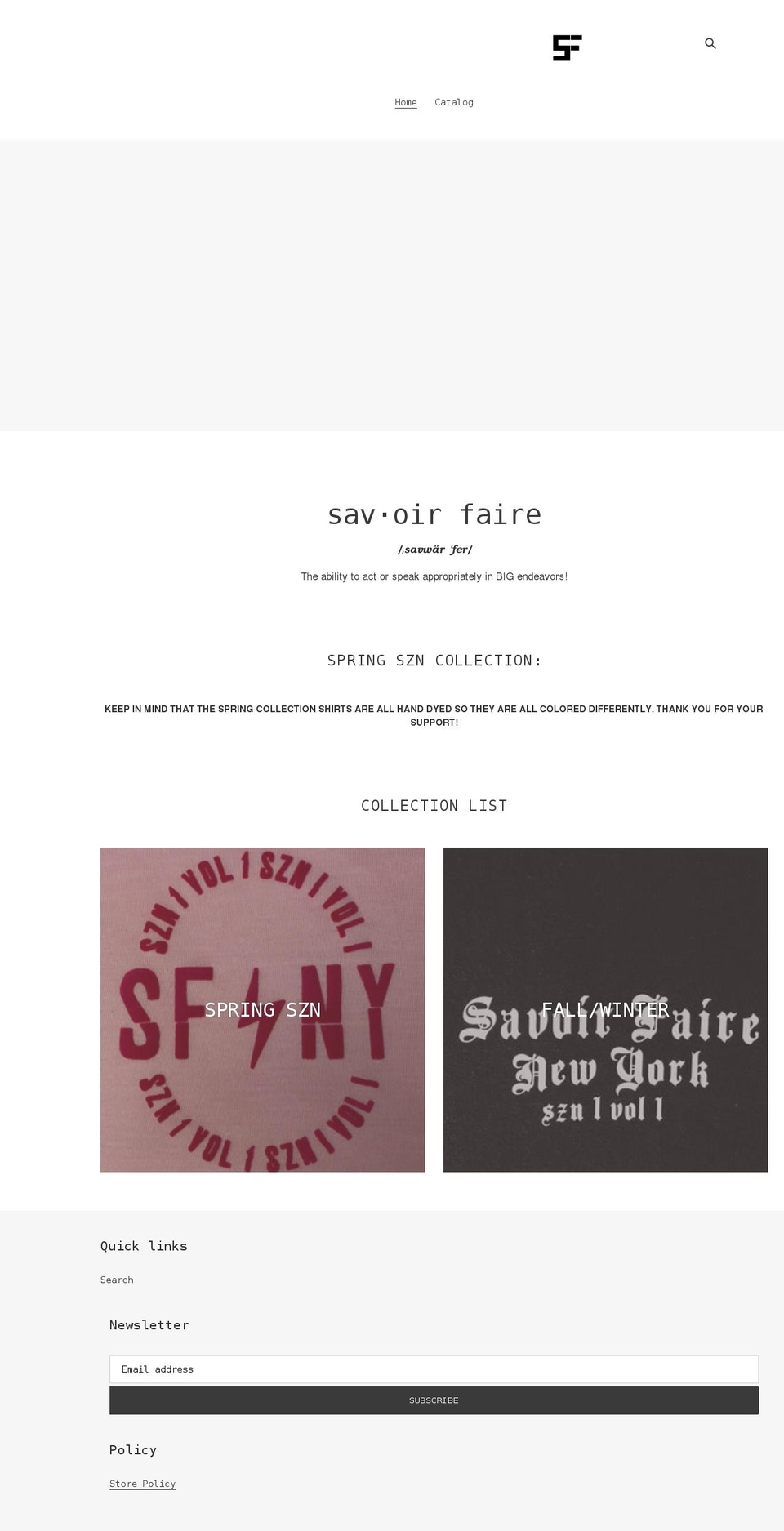 savoirfairenewyork.com shopify website screenshot