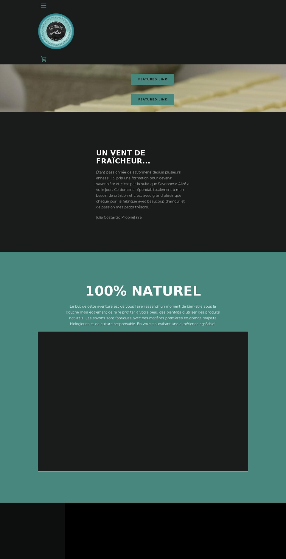 savonneriealize.com — Shopify storefront screenshot