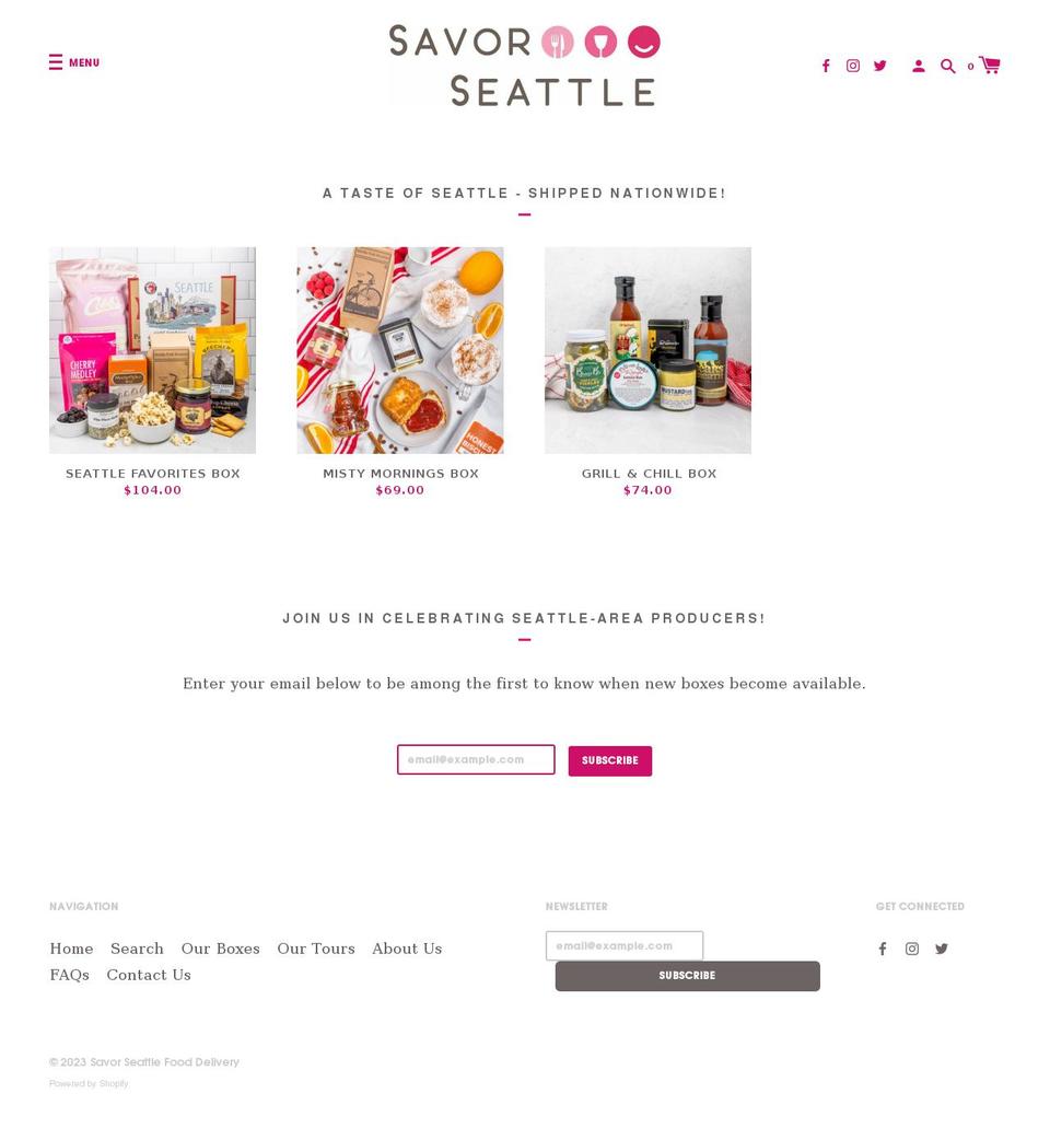 savorseattle.com shopify website screenshot