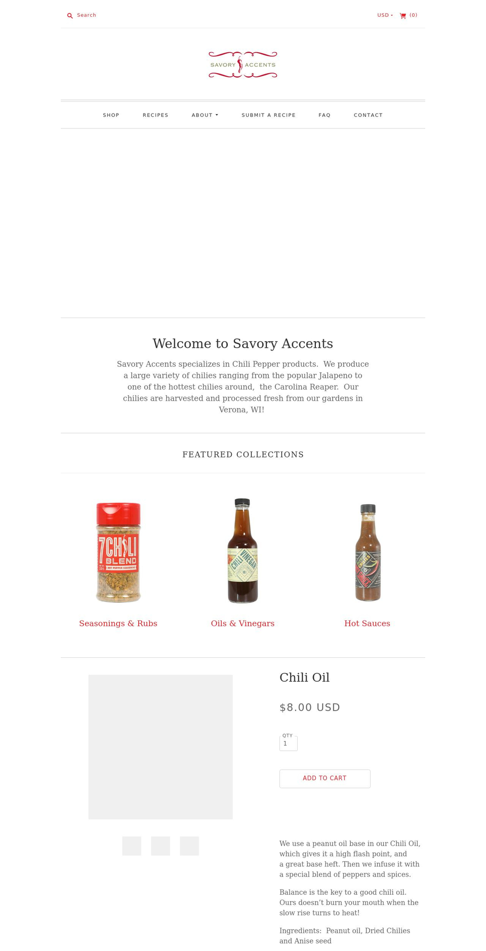 savoryaccents.com shopify website screenshot