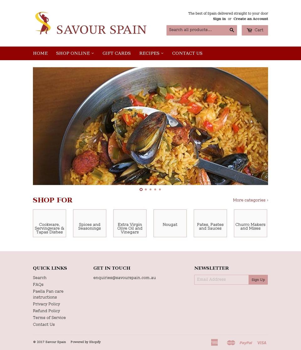 Wholesale Hero Shopify theme site example savourspain.com