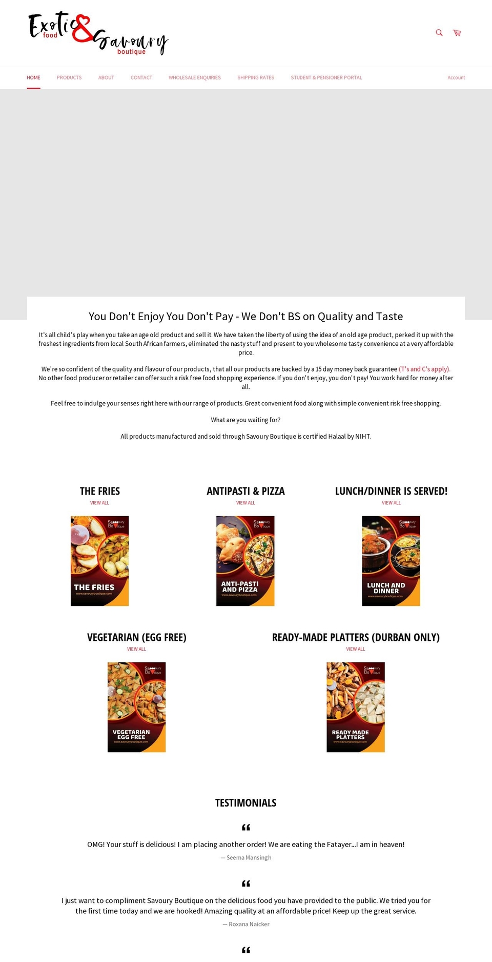 savouryboutique.com — Shopify storefront screenshot