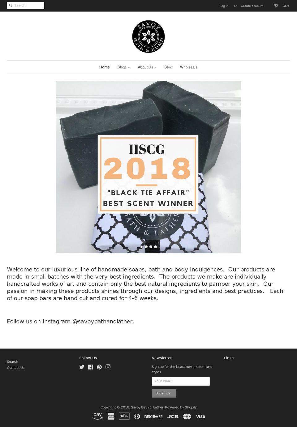 savoybathandlather.com shopify website screenshot