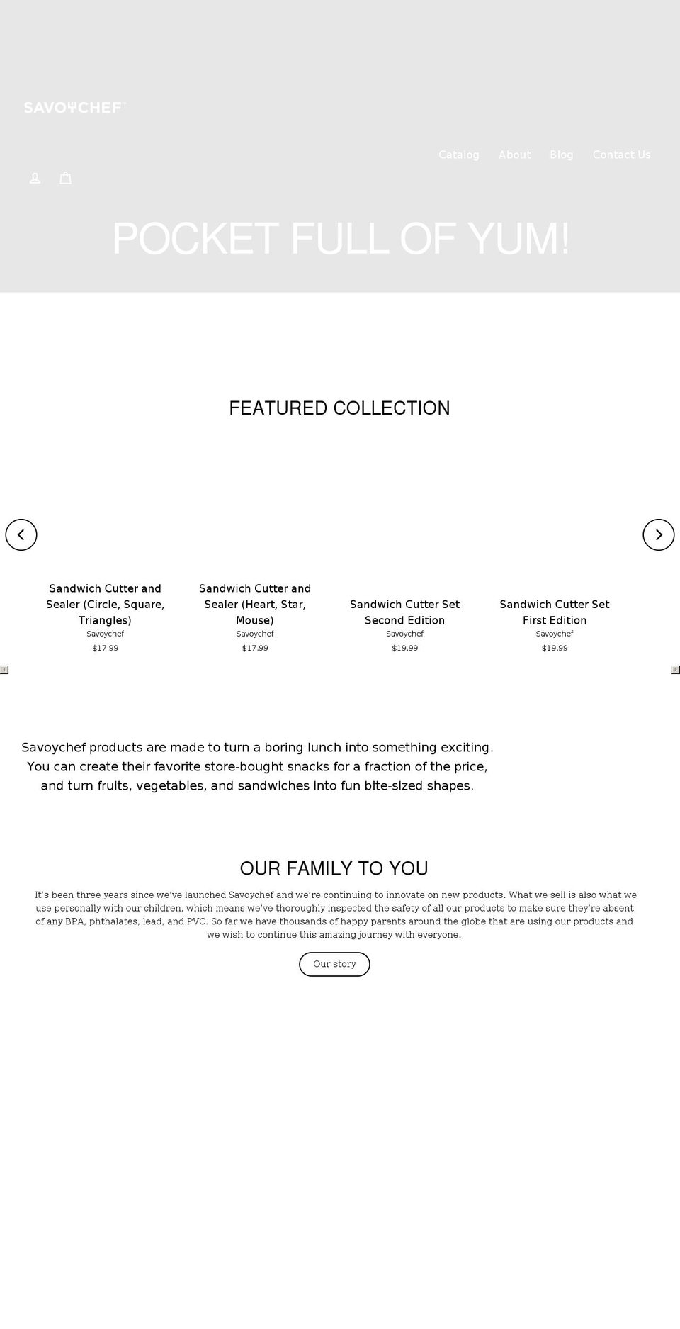 savoychef.com shopify website screenshot