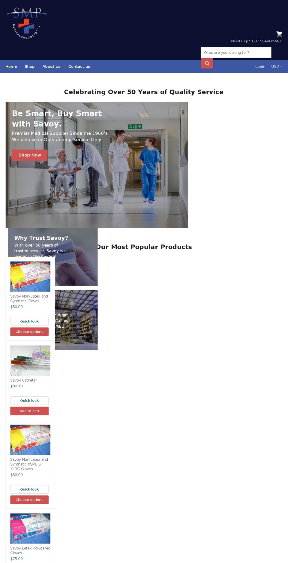 savoymedicalproducts.com shopify website screenshot