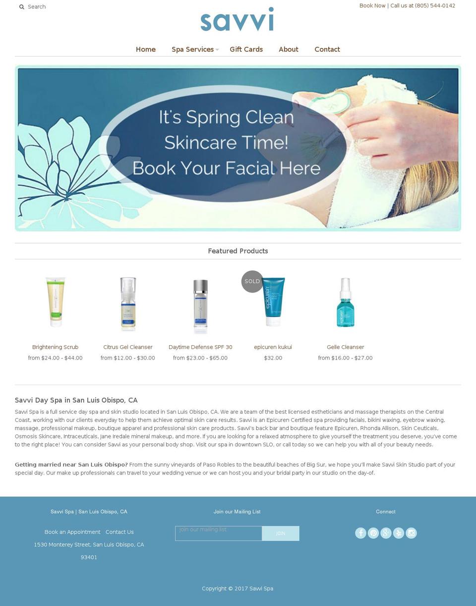 savviskincare.com shopify website screenshot