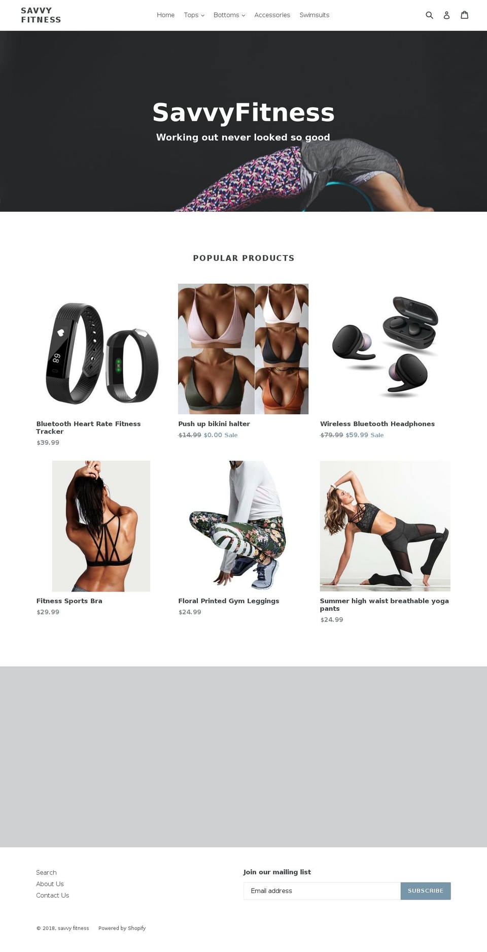 savvy-fitness.com — Shopify storefront screenshot