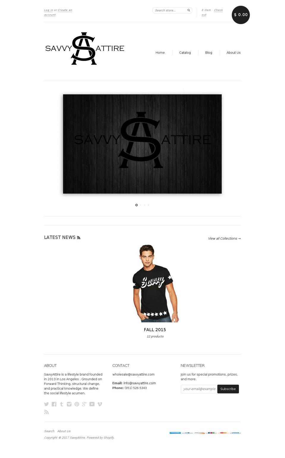 savvyattire.com shopify website screenshot