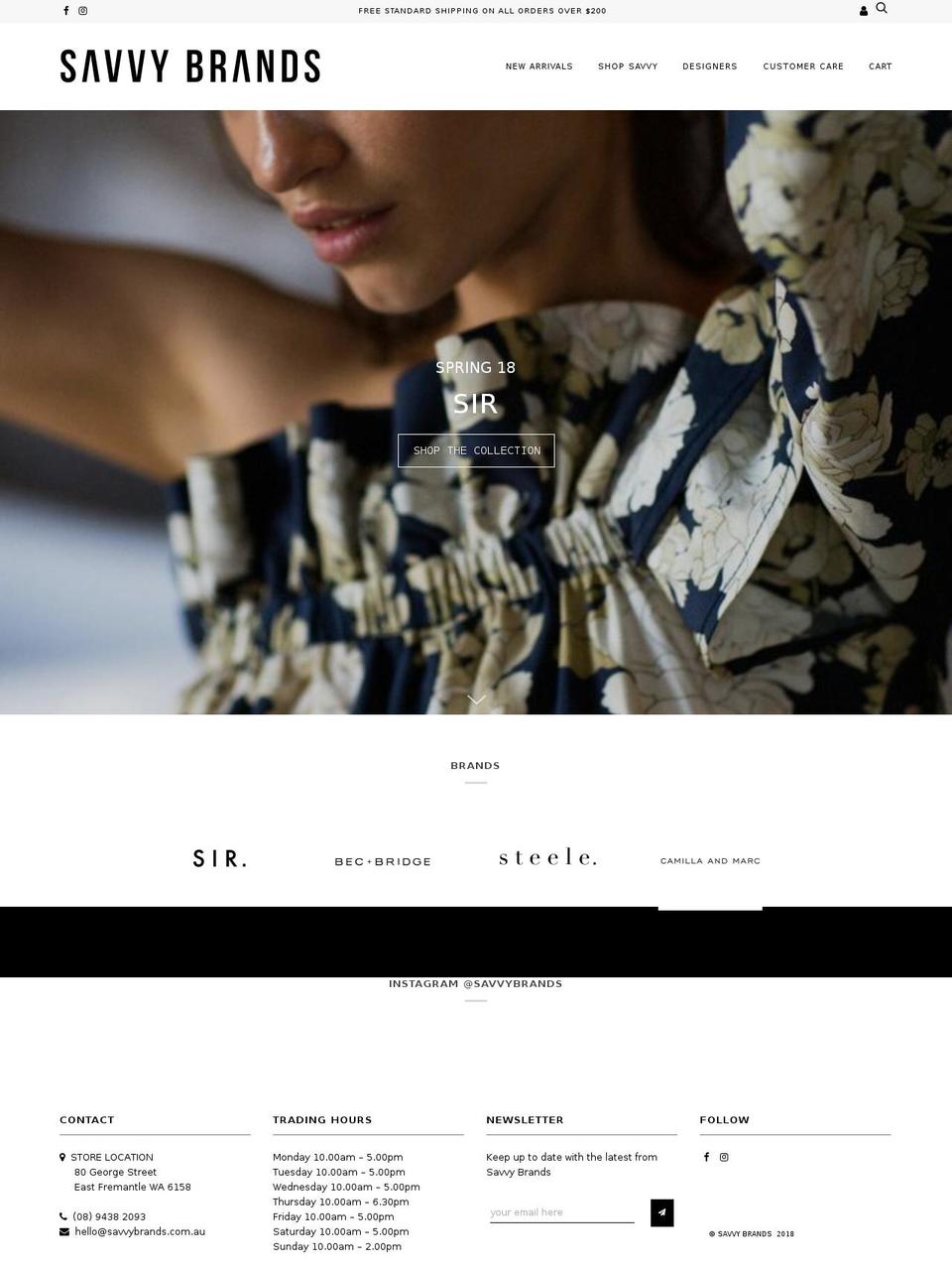 savvybrandsonline.com.au shopify website screenshot