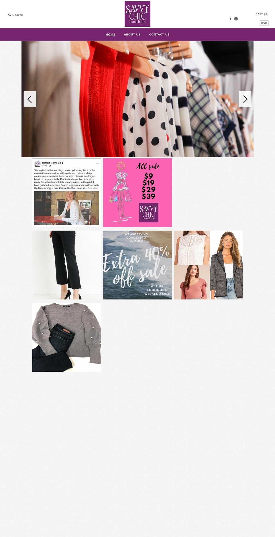 savvychicgp.com shopify website screenshot