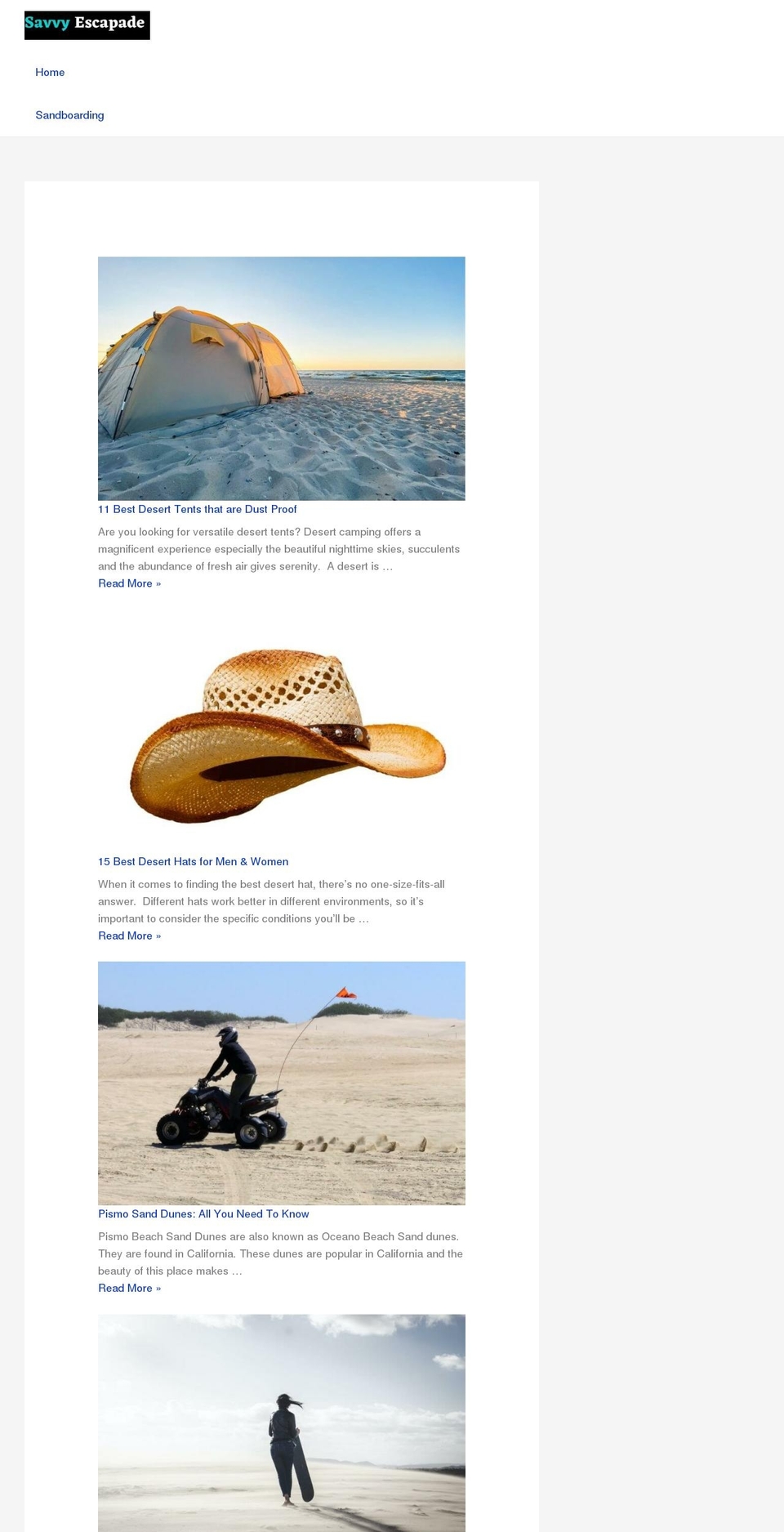 savvyescapade.com — Shopify storefront screenshot