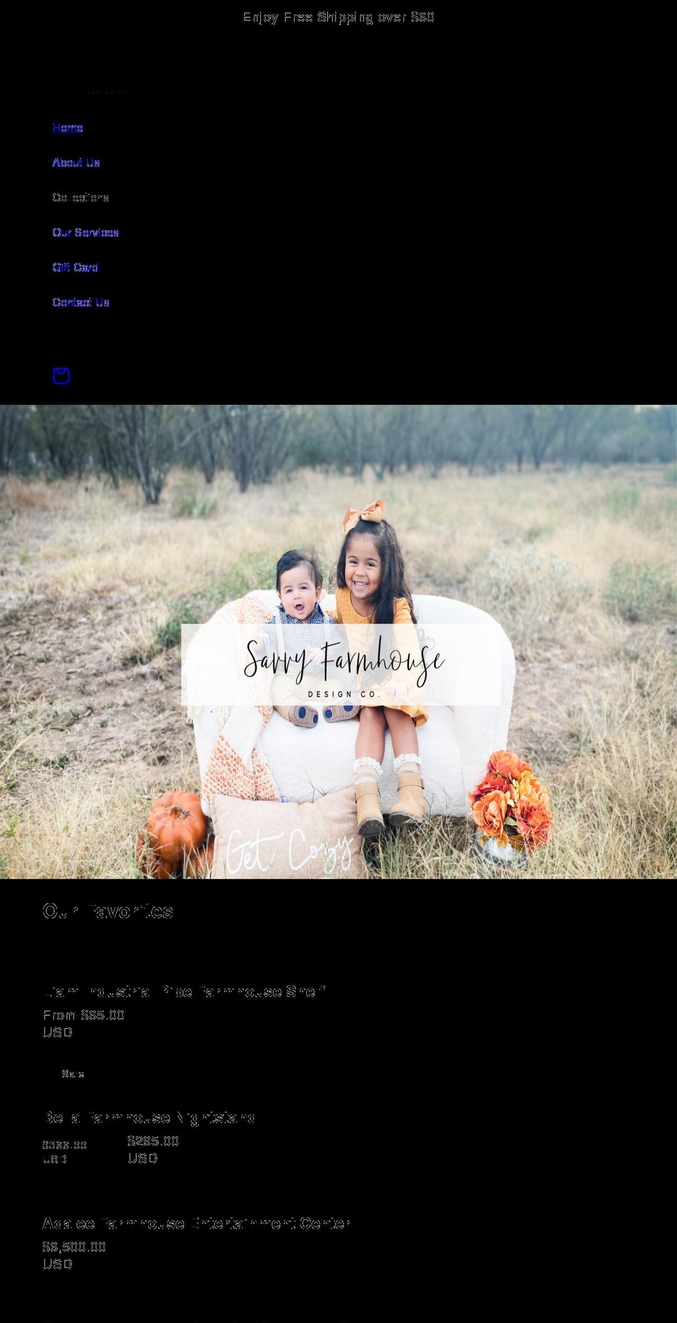 savvyfarmhouse.com — Shopify storefront screenshot