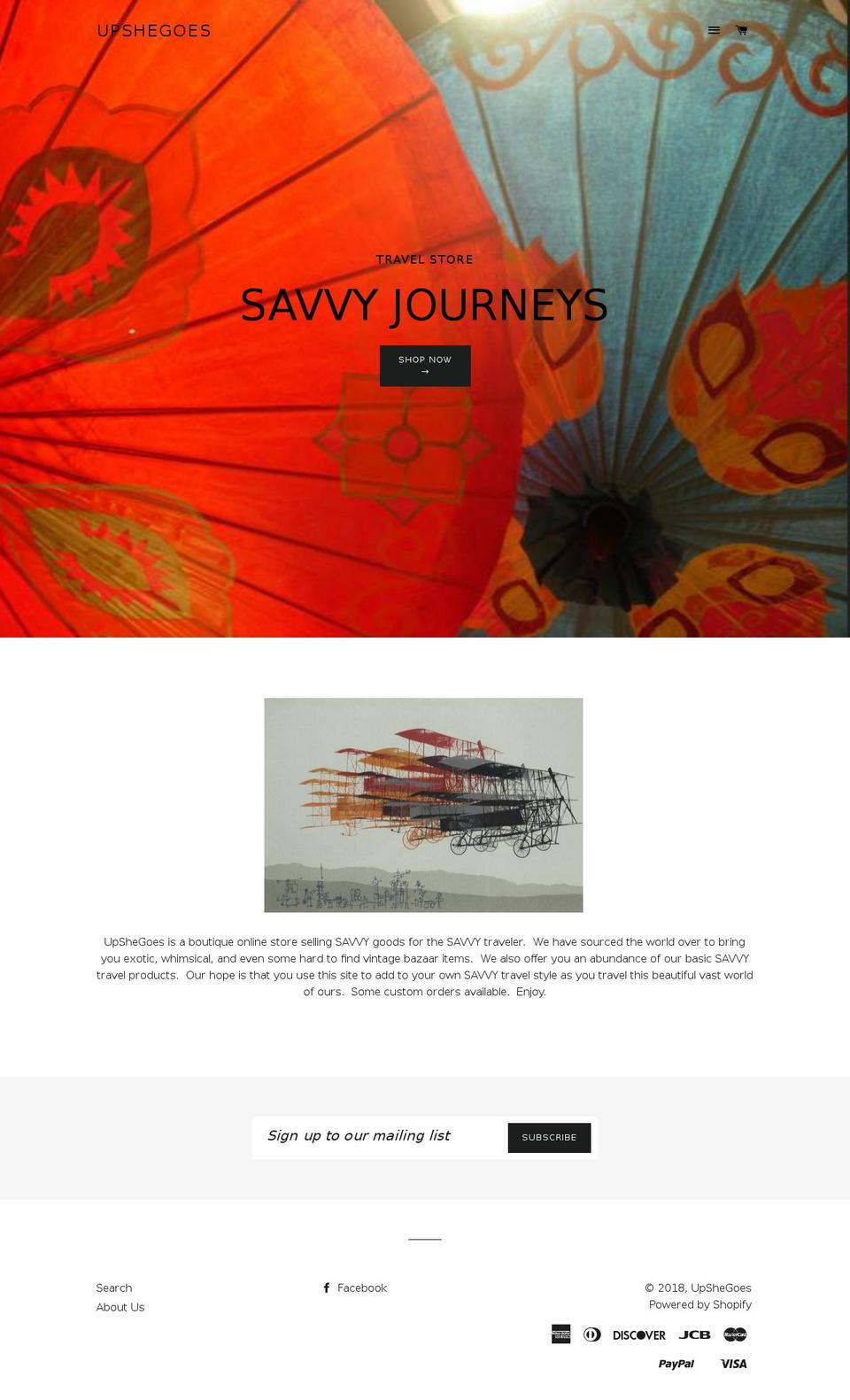 savvyjourneystravelstore.com — Shopify storefront screenshot