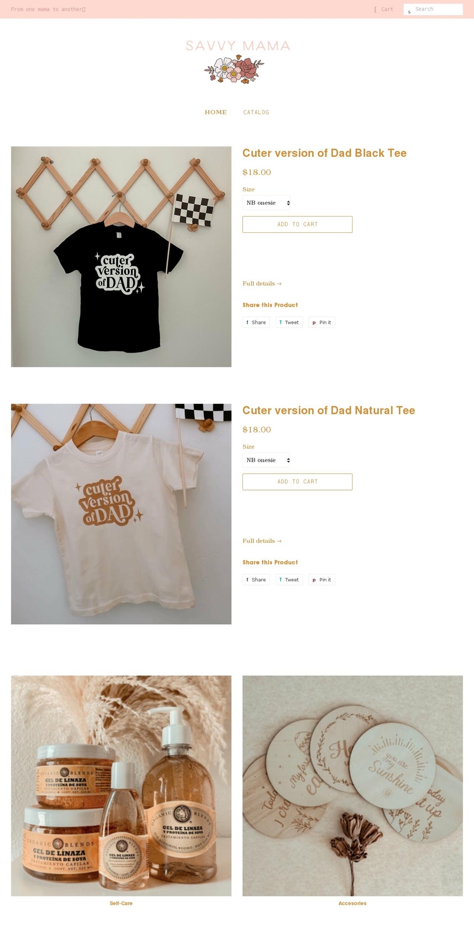 savvymamashop.com shopify website screenshot