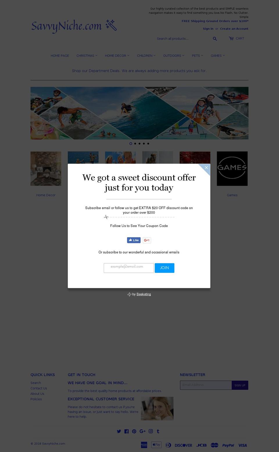 savvyniche.com — Shopify storefront screenshot