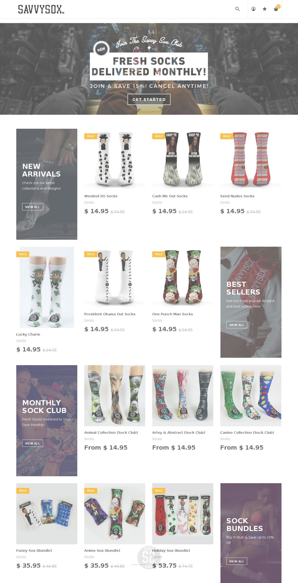savvysox.com shopify website screenshot