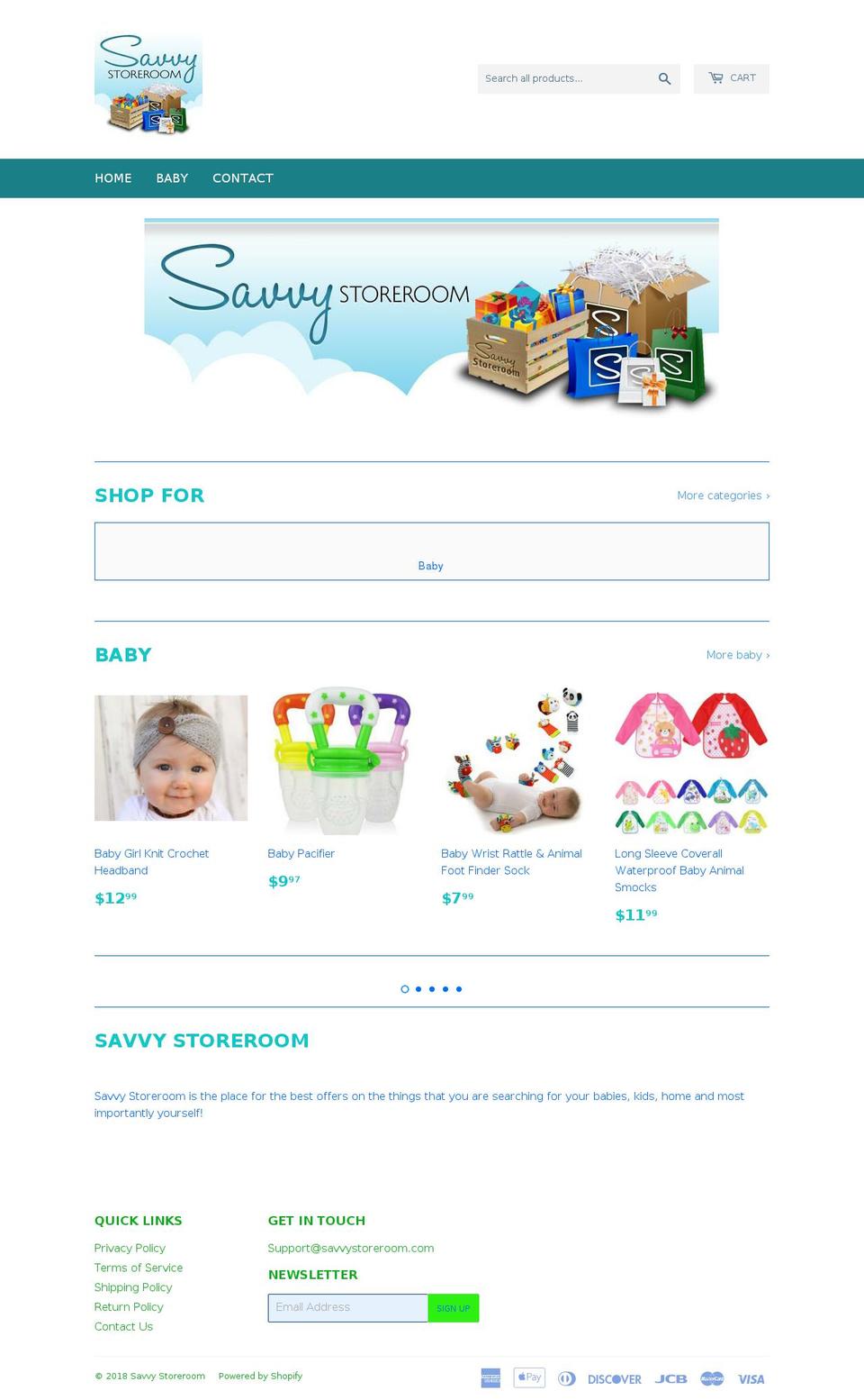 savvystoreroom.com — Shopify storefront screenshot