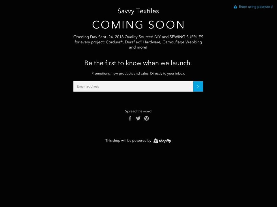 Store Theme Shopify theme site example savvytextiles.com