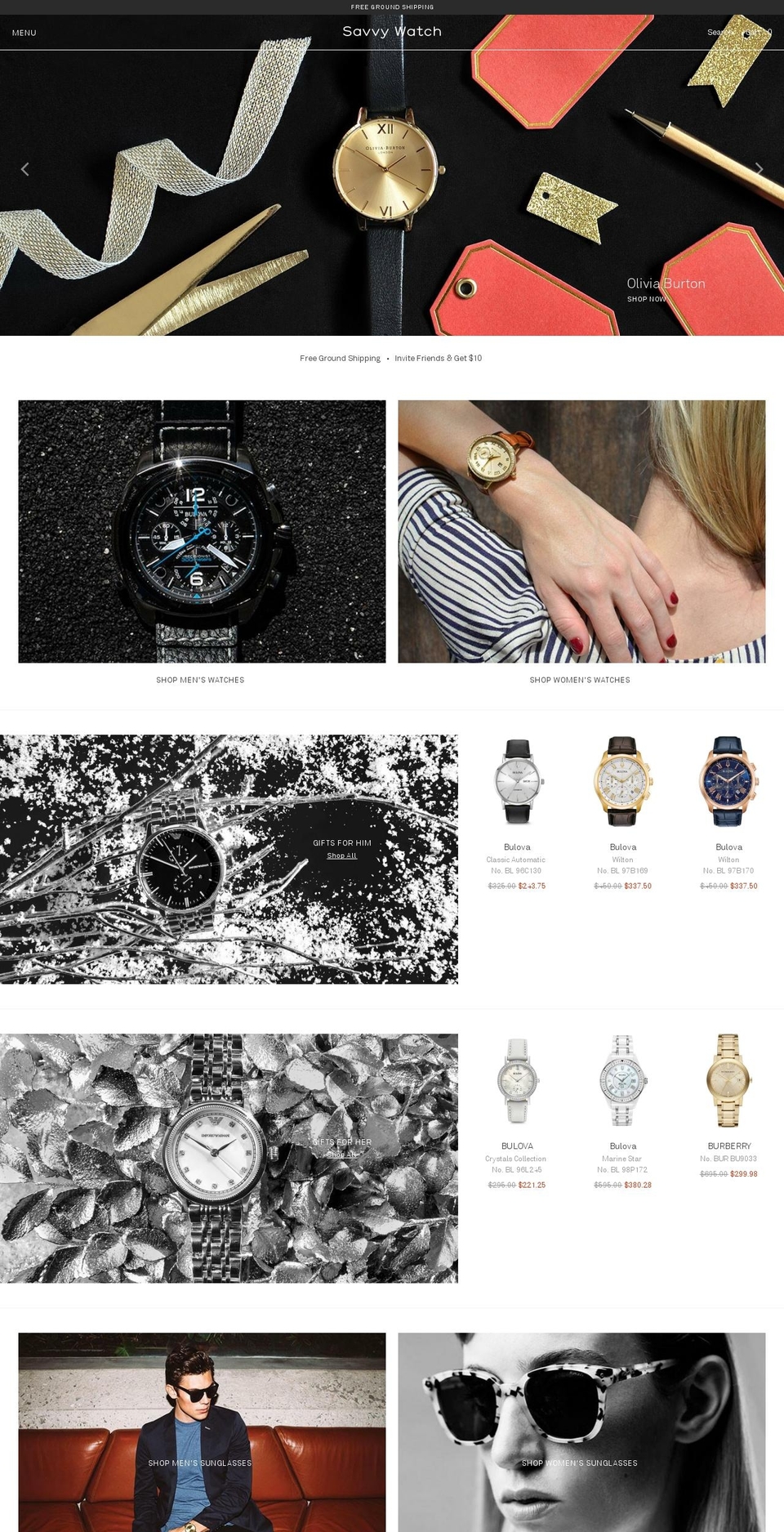 savvywatches.com — Shopify storefront screenshot