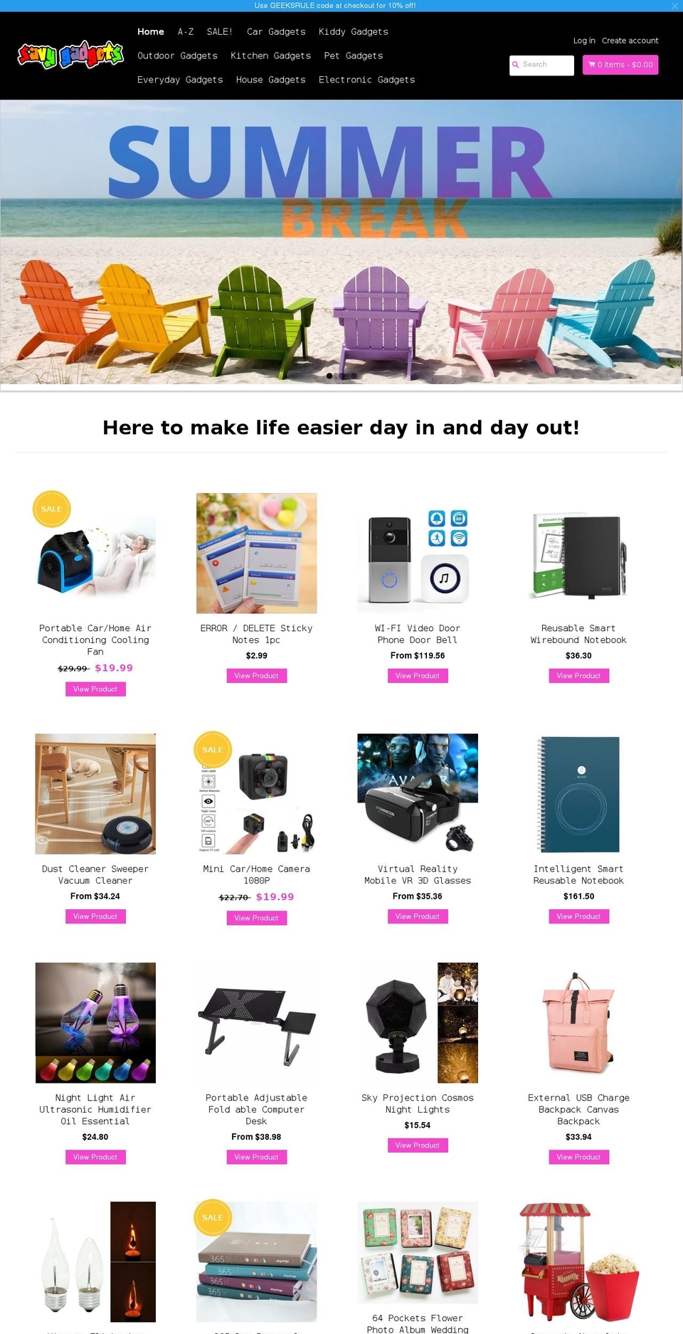 EcomClub Shopify theme site example savygadgets.com