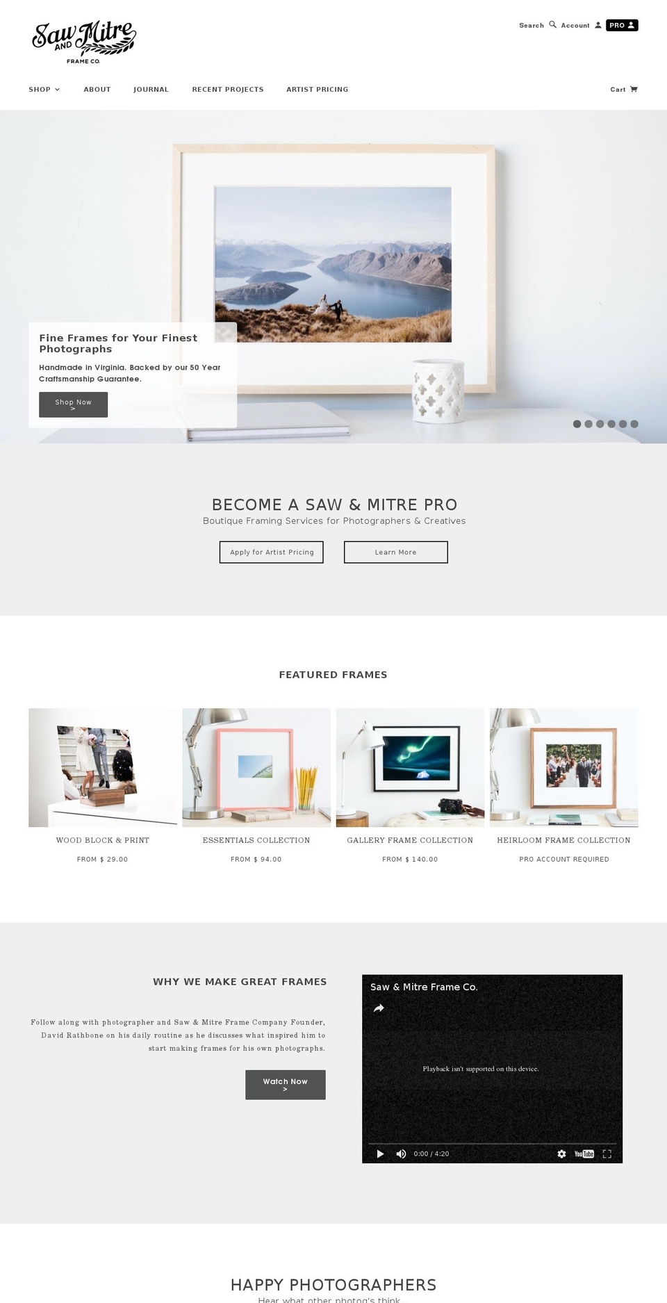 sawandmitre.com shopify website screenshot