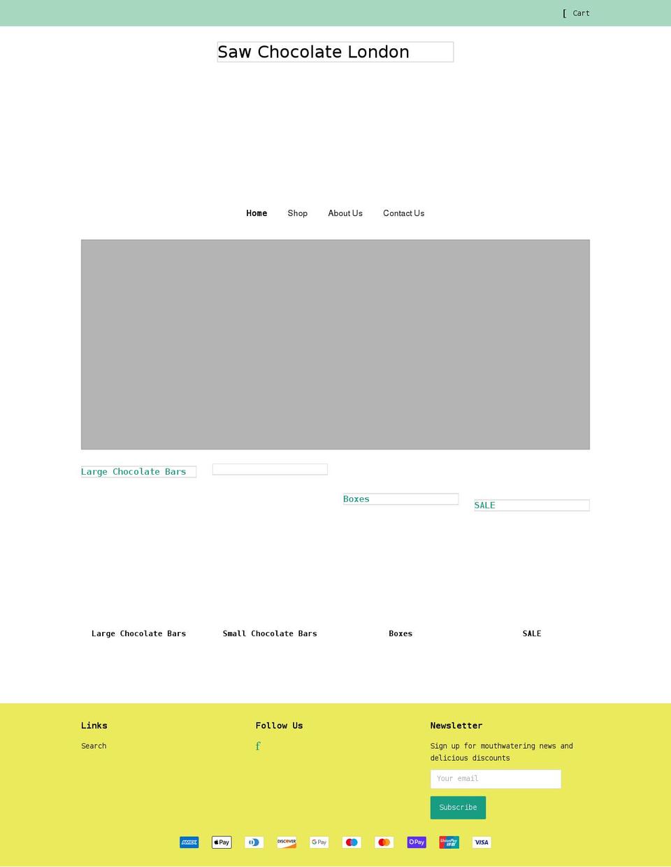 sawchocolate.com shopify website screenshot