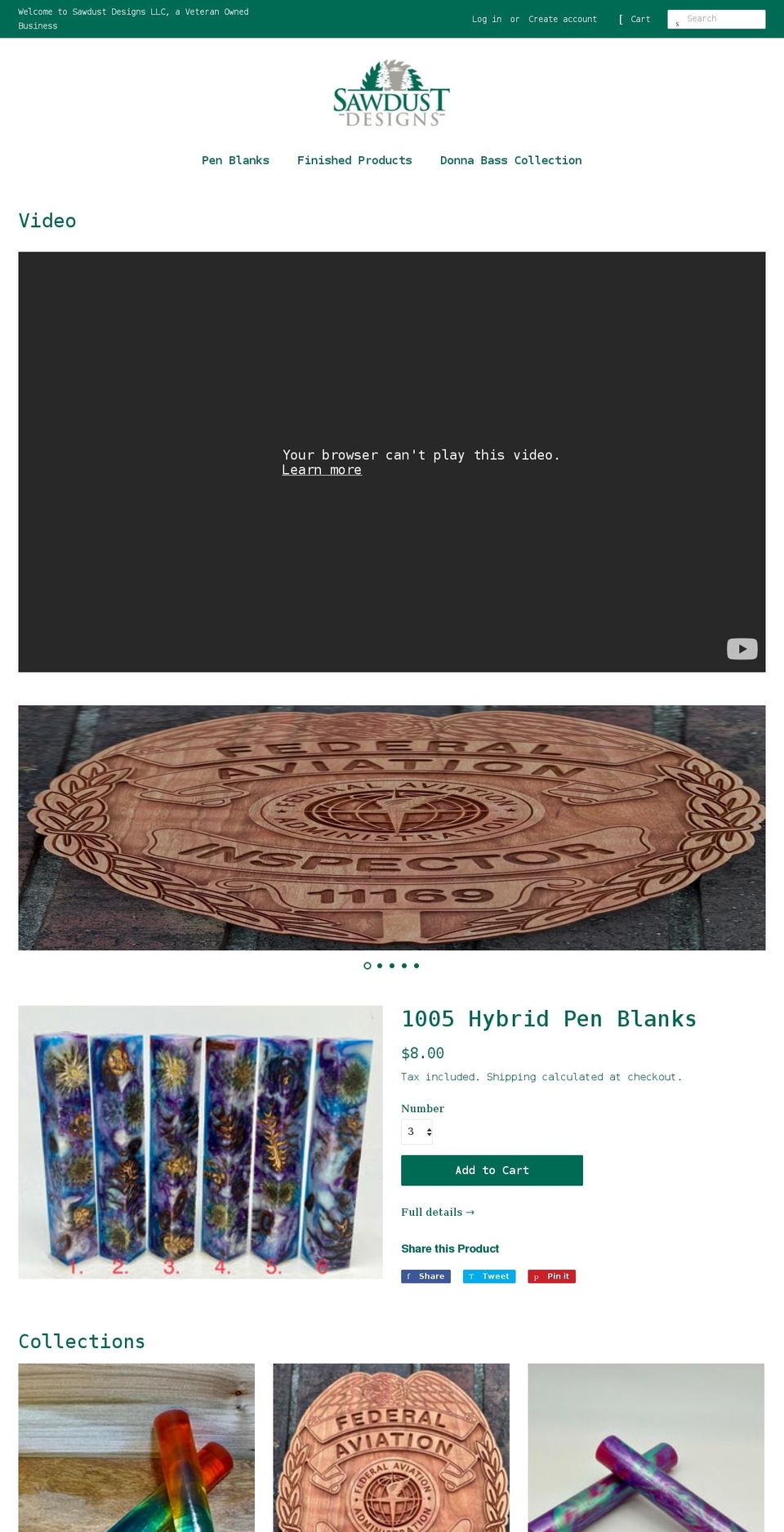 sawdustdesigns.org shopify website screenshot