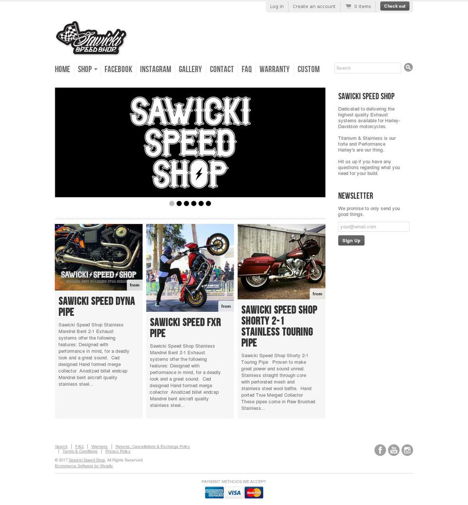 sawickispeedshop.com shopify website screenshot