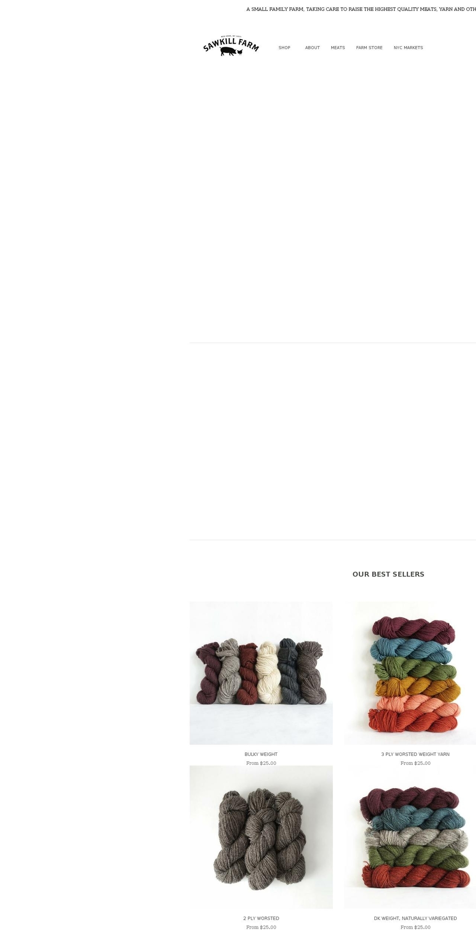 sawkillfarm.com shopify website screenshot