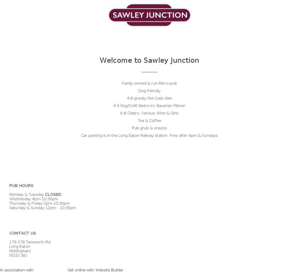 sawleyjunction.co.uk shopify website screenshot