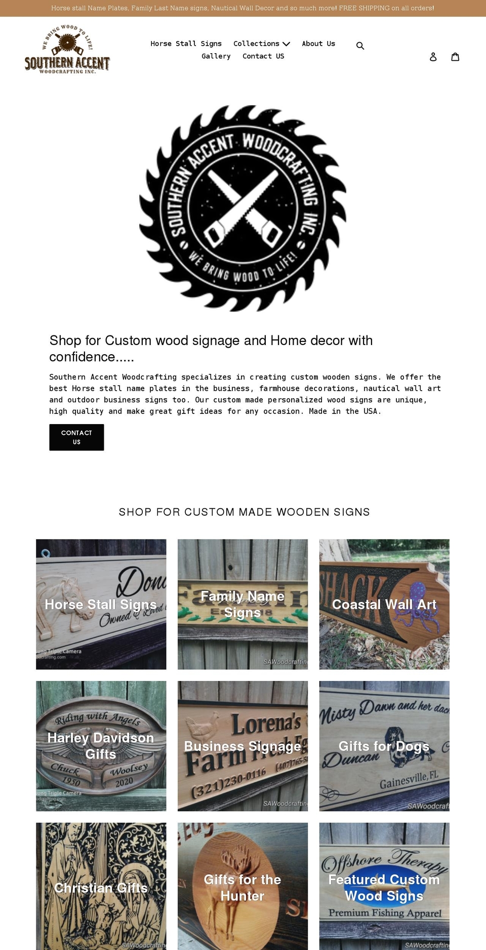 sawoodcrafting.com shopify website screenshot