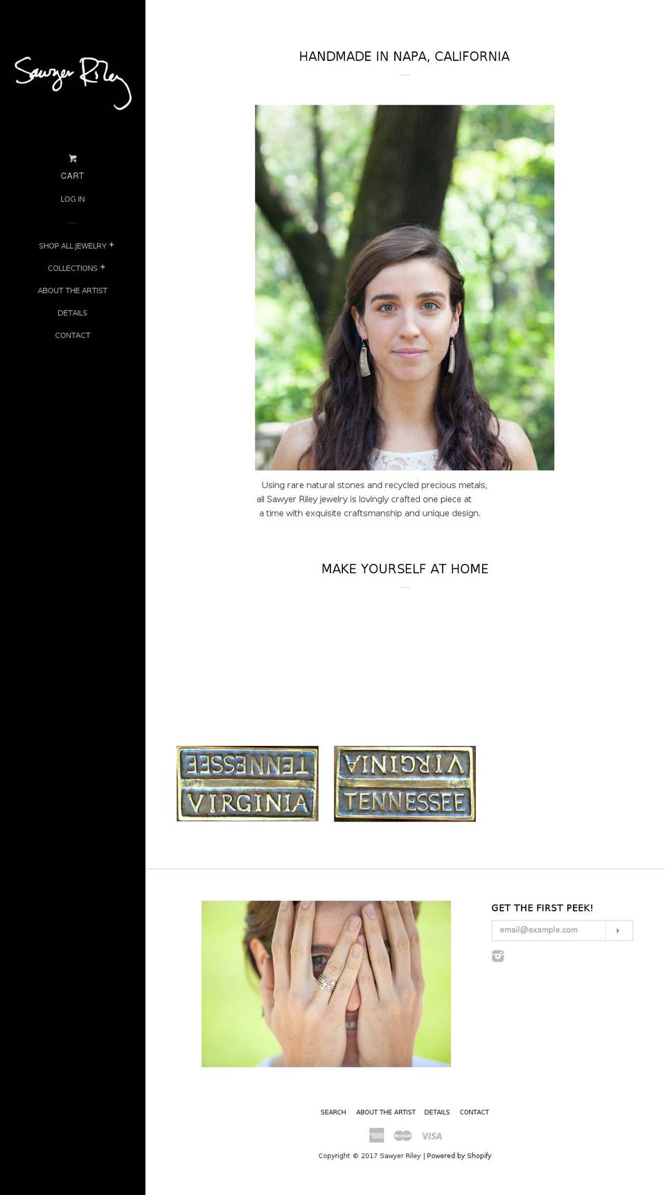 sawyerriley.com shopify website screenshot