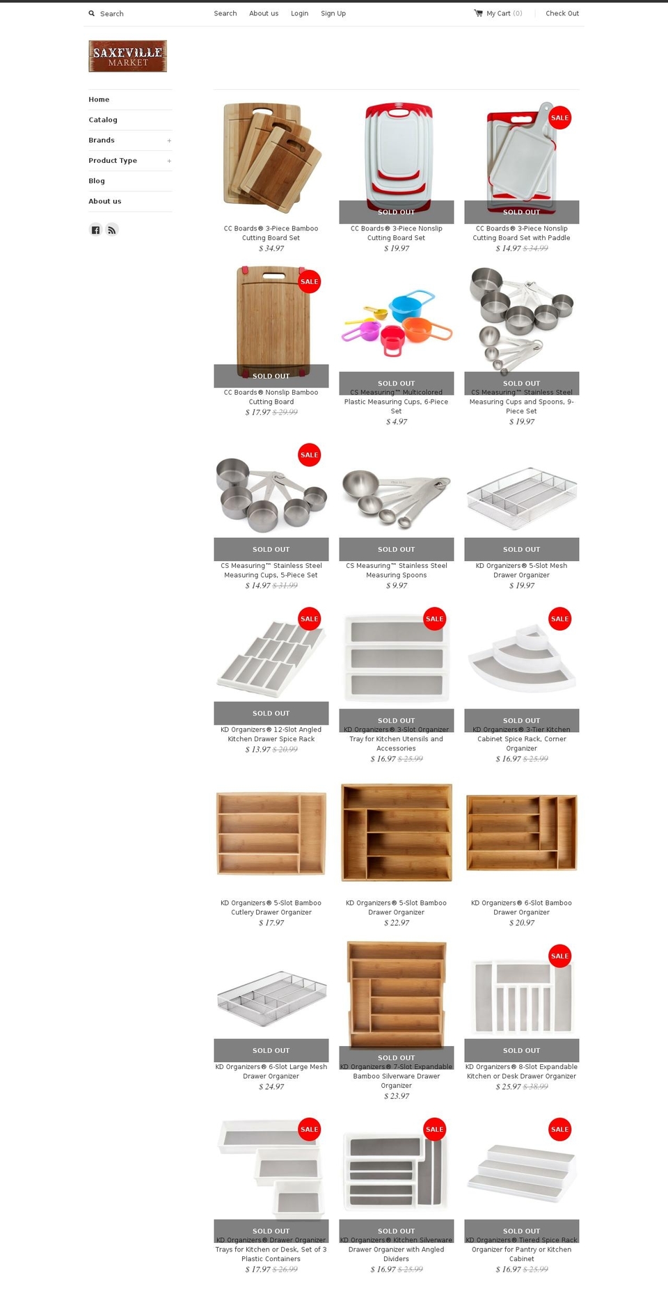 saxevillemarket.com shopify website screenshot