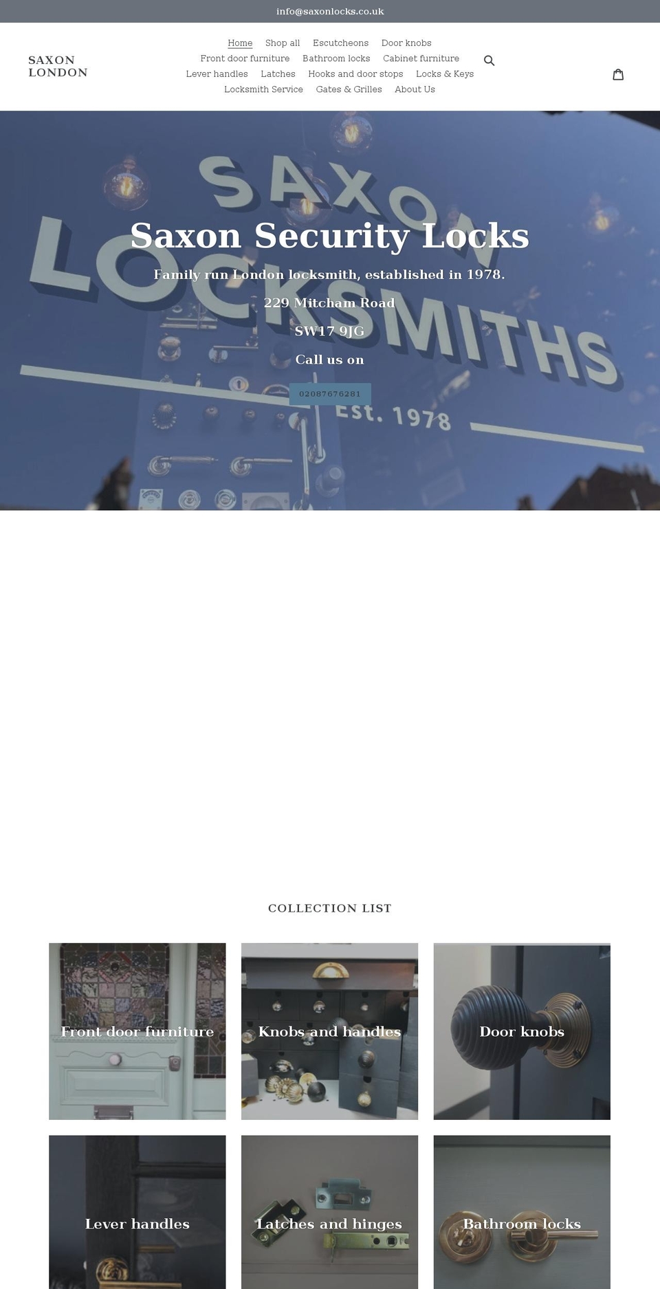 saxon-london.myshopify.com shopify website screenshot