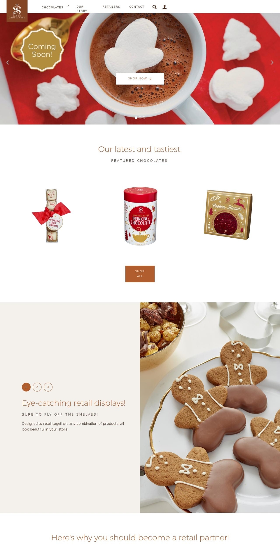 saxonchocolates.net shopify website screenshot