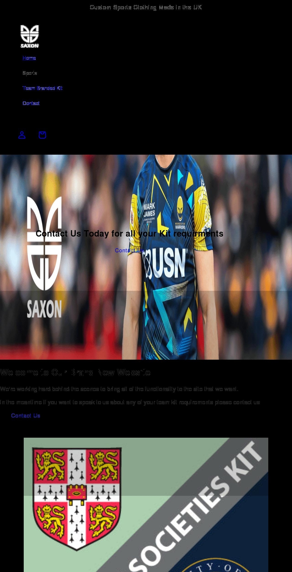 saxonclothing.com shopify website screenshot