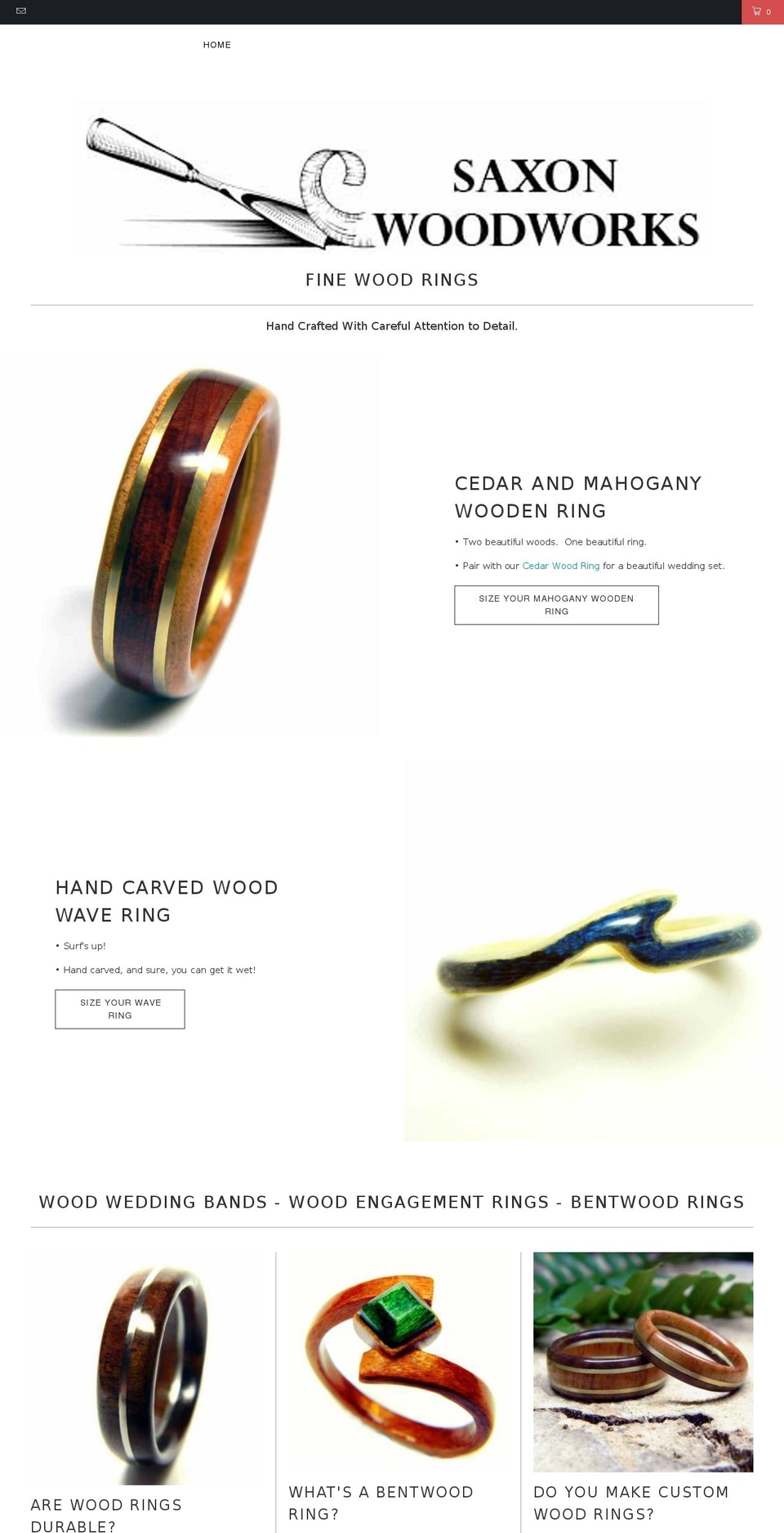 saxonwoodrings.com shopify website screenshot