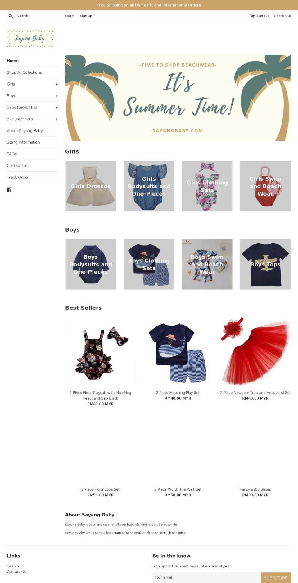 sayangbaby.com — Shopify storefront screenshot