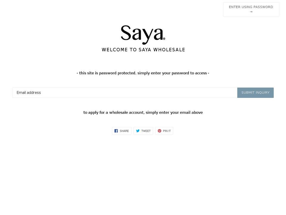 sayawholesale.com — Shopify storefront screenshot