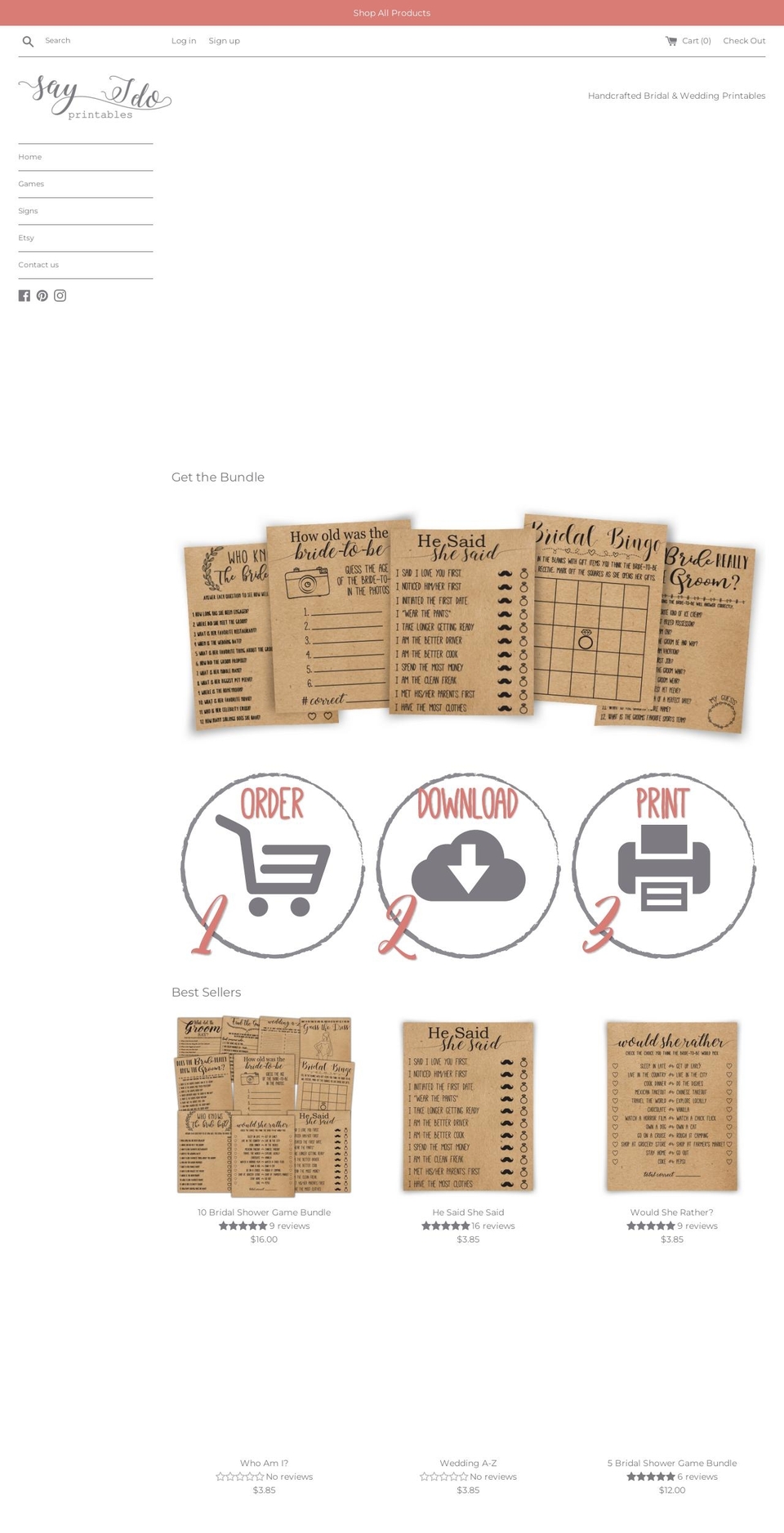 sayidoprintables.com — Shopify storefront screenshot