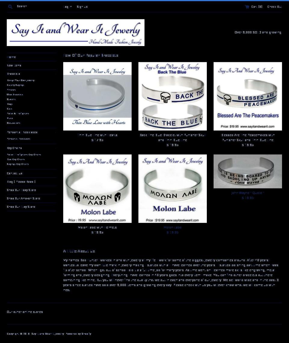 sayitandwearit.com — Shopify storefront screenshot