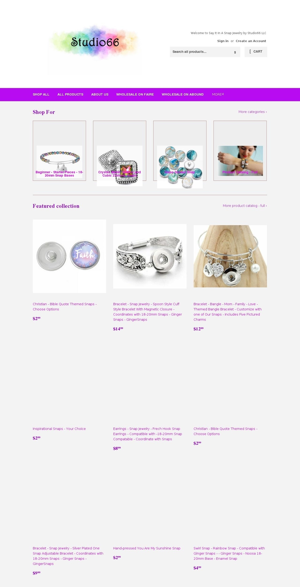 sayitinasnapjewelry.com shopify website screenshot