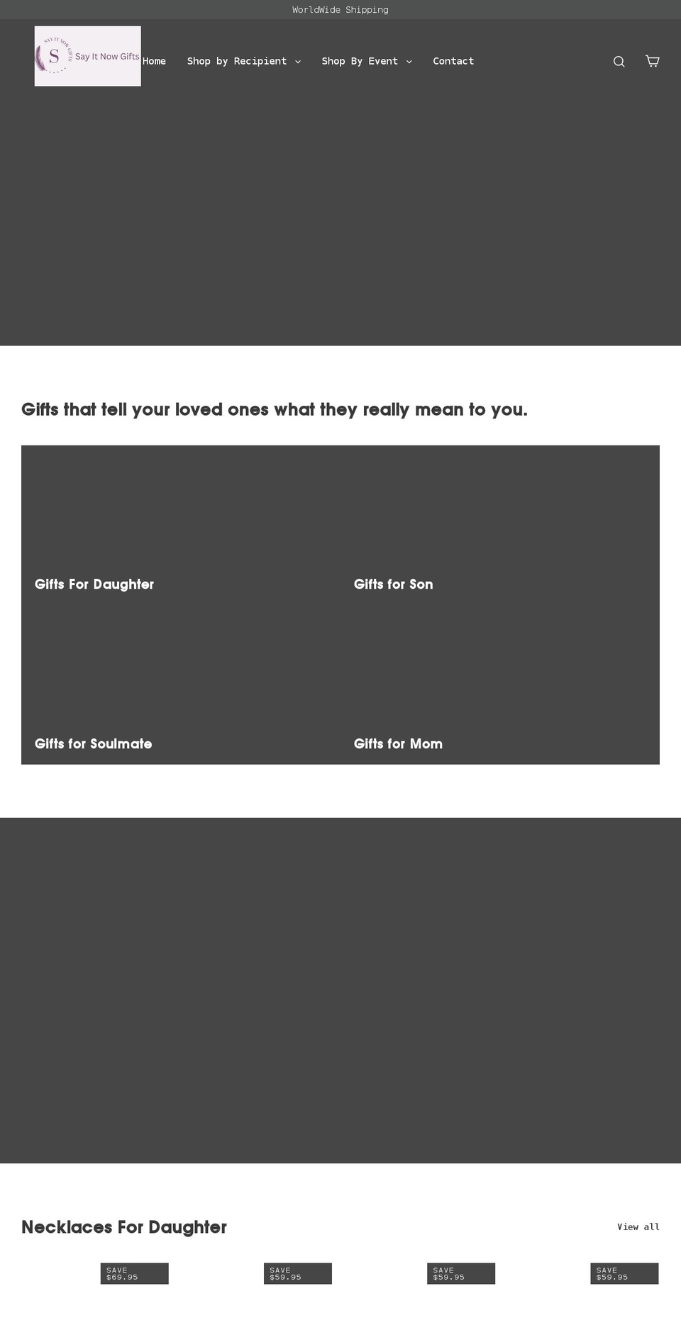 sayitnowgifts.com shopify website screenshot