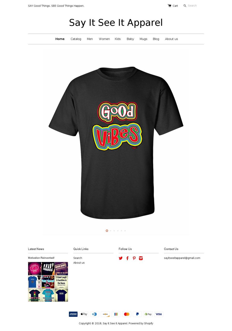 sayitseeitapparel.com — Shopify storefront screenshot