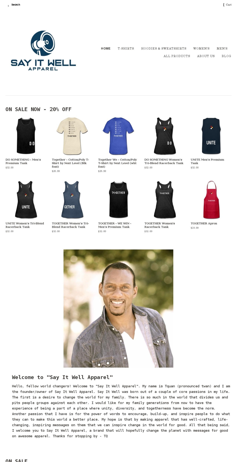 sayitwellapparel.com shopify website screenshot