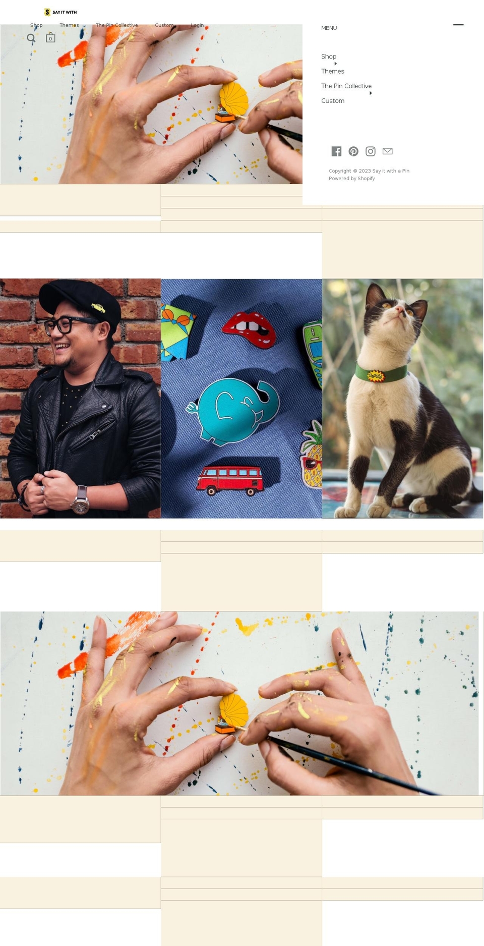sayitwithapin.com — Shopify storefront screenshot